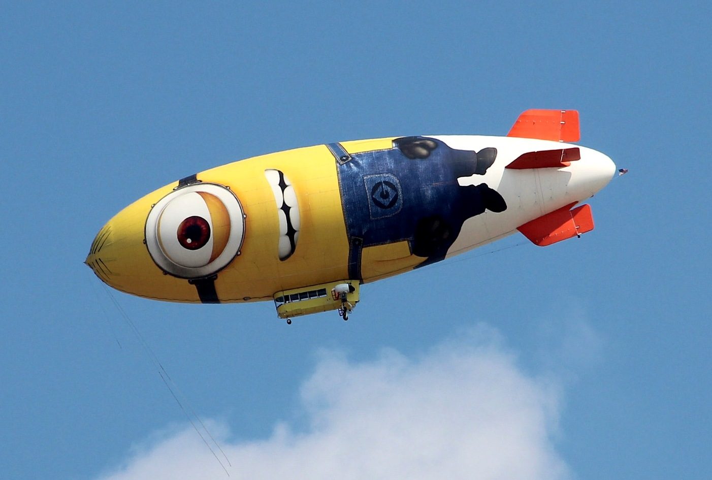 A150 airship wrapped as the Despicable Me Minion